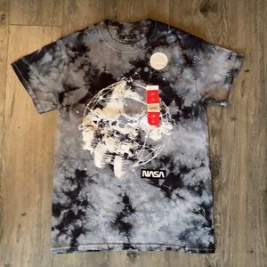 NASA Tshirt size small tie dye NWT black gray